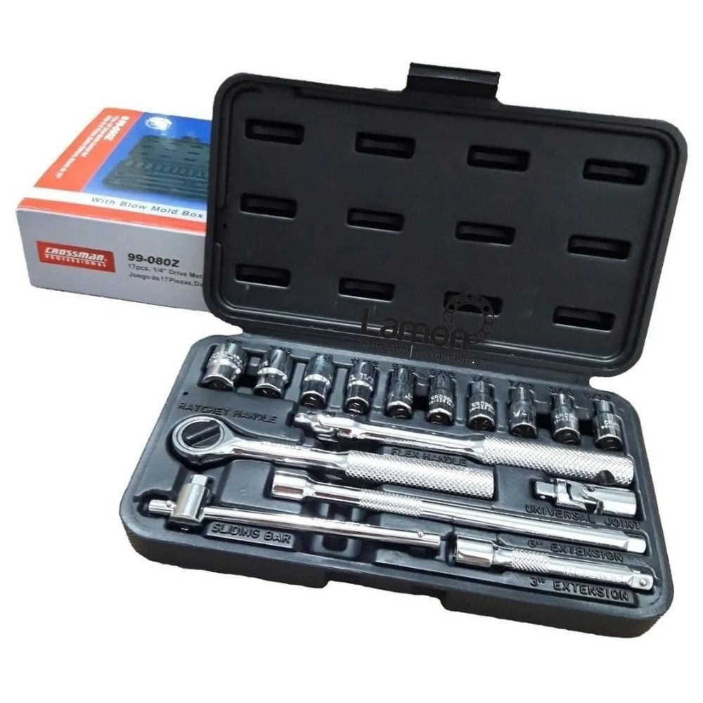 Juego de Tubos Milimétricos Crossman Encastre 1/4" 17 piezas