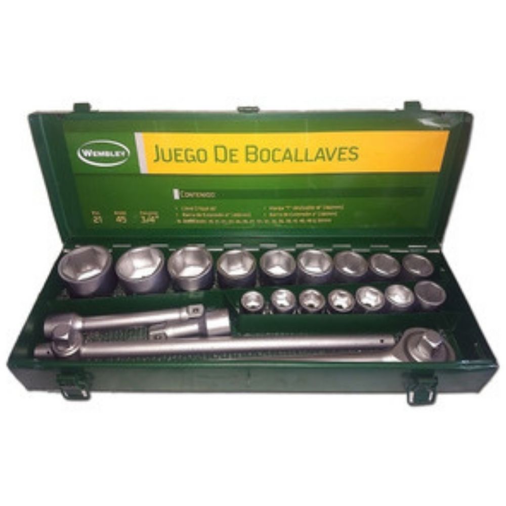 Juego de Bocallaves 3/4 Wembley del 19 al 50mm con maletín de metal