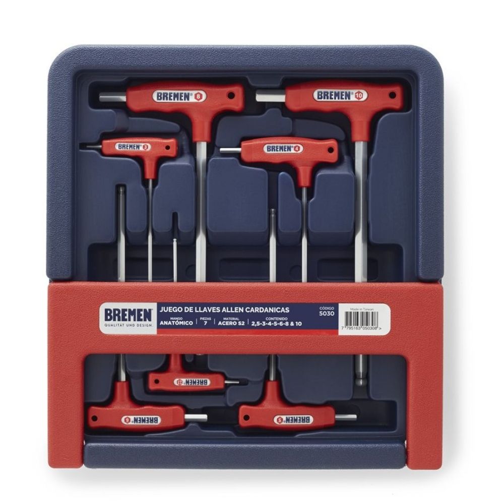 Juego de Llaves Allen BREMEN con mango anatómico