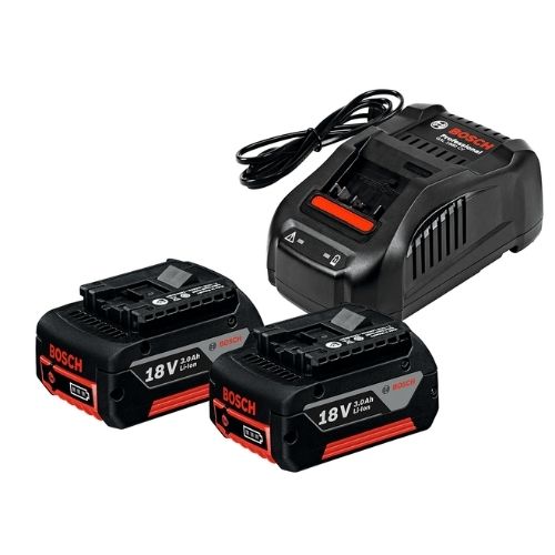 Kit Bosch con 2 Baterías de Iones de Litio GBA 18V 3,0Ah y 1 Cargador 220V