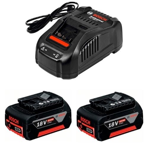 Kit Bosch con 2 Baterías de Iones de Litio GBA 18V 4,0Ah y 1 Cargador 220V