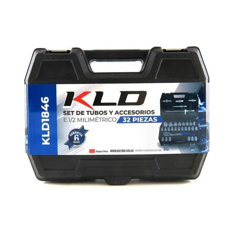 Juego de tubos y accesorios KLD 1846 de 1/2" 32 piezas milimetradas