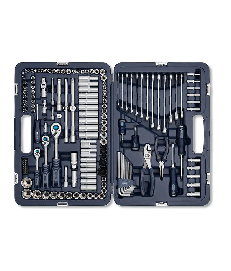 Juego de Herramientas Bremen Mechaniker – 160 piezas (encastres ¼″, ⅜″ y ½″) 8010