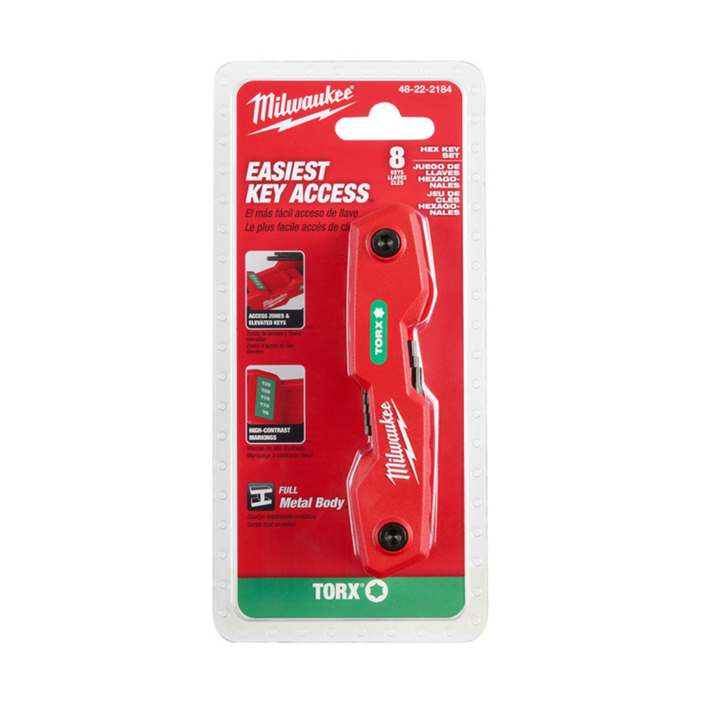 Juego De Llaves Hexagonales Plegables 8 Pz. MILWAUKEE 4822-2184