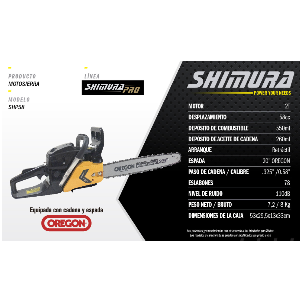 Motosierra SHIMURA Pro SHP 58