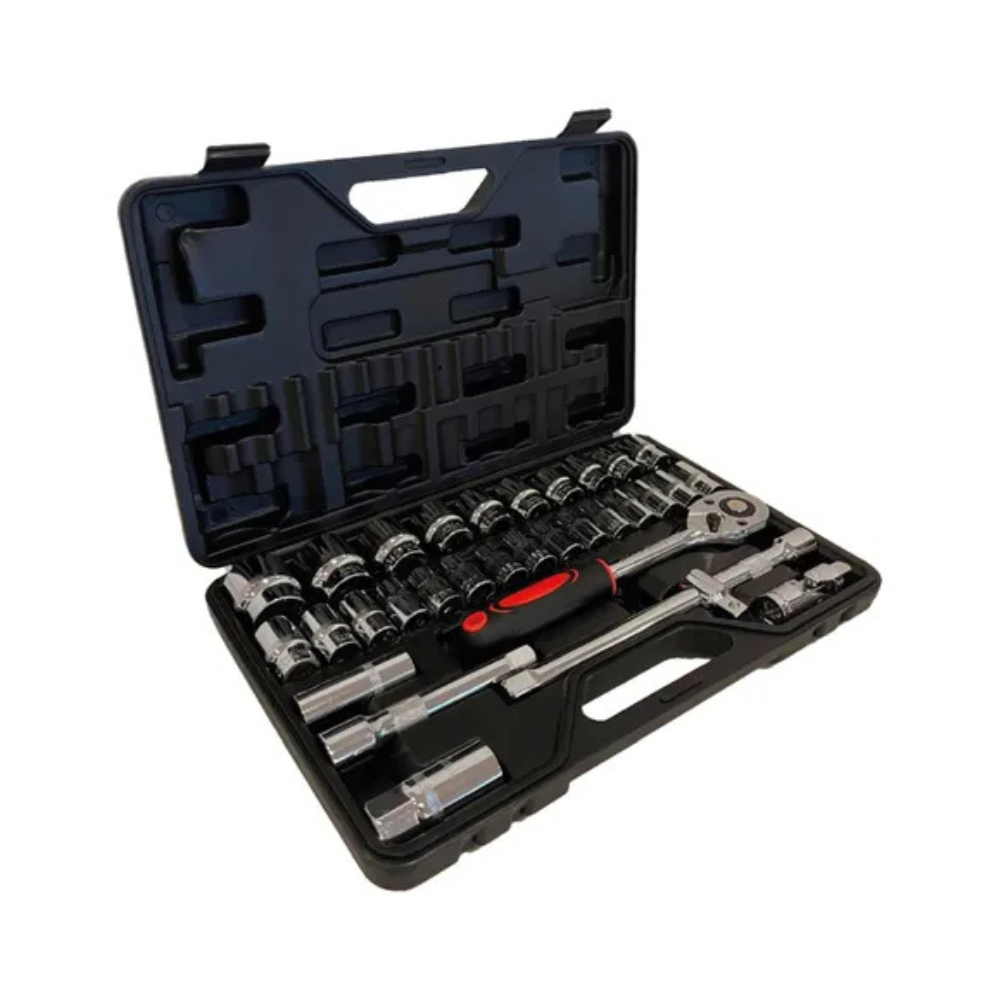 Set Juego Llaves Tubo Caja Encastre 1/2 VORHUT 32 Piezas