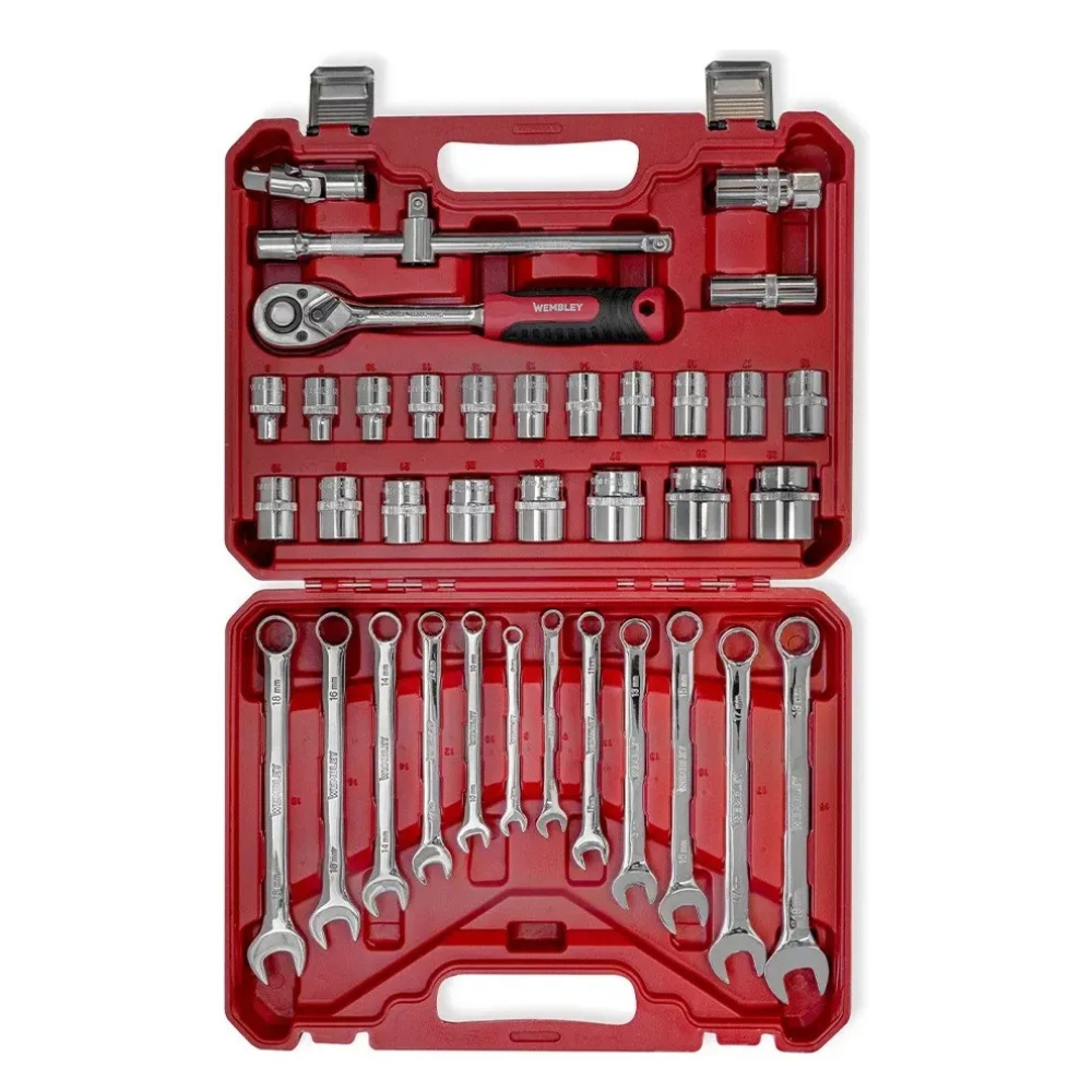 Set De Bocallaves y Llaves Combinadas WEMBLEY 37 Piezas