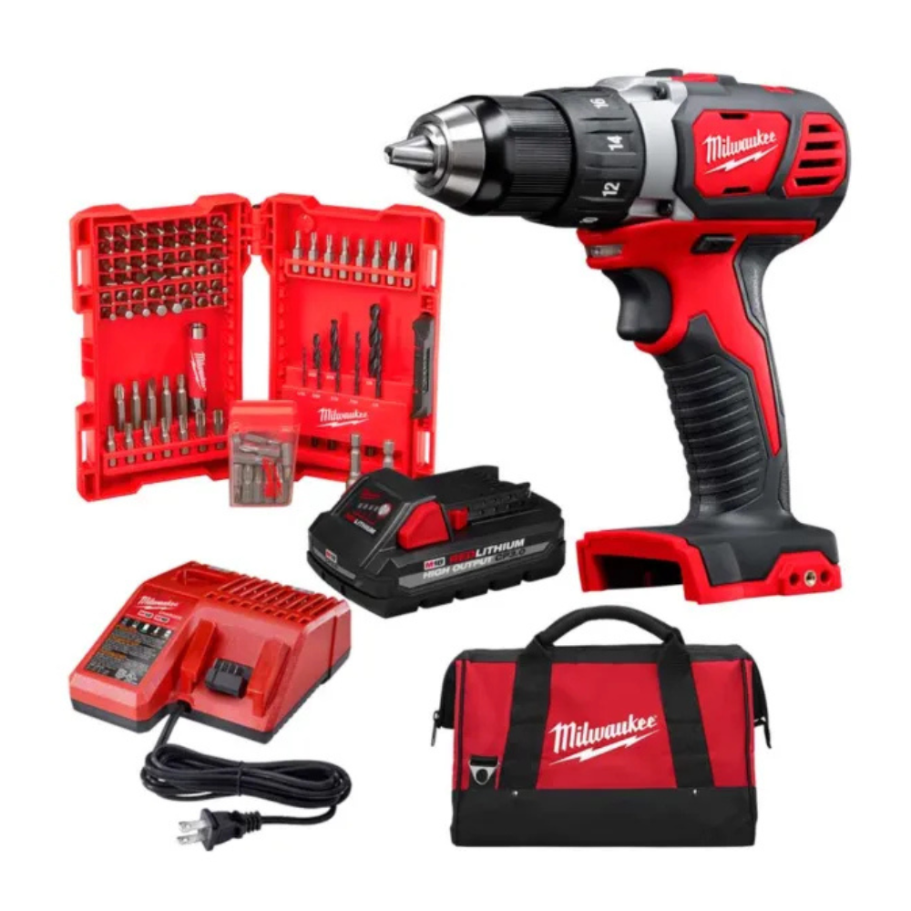 Taladro/Atornillador Milwaukee M18 2606-159P – Kit Completo con Batería, Cargador y Accesorios