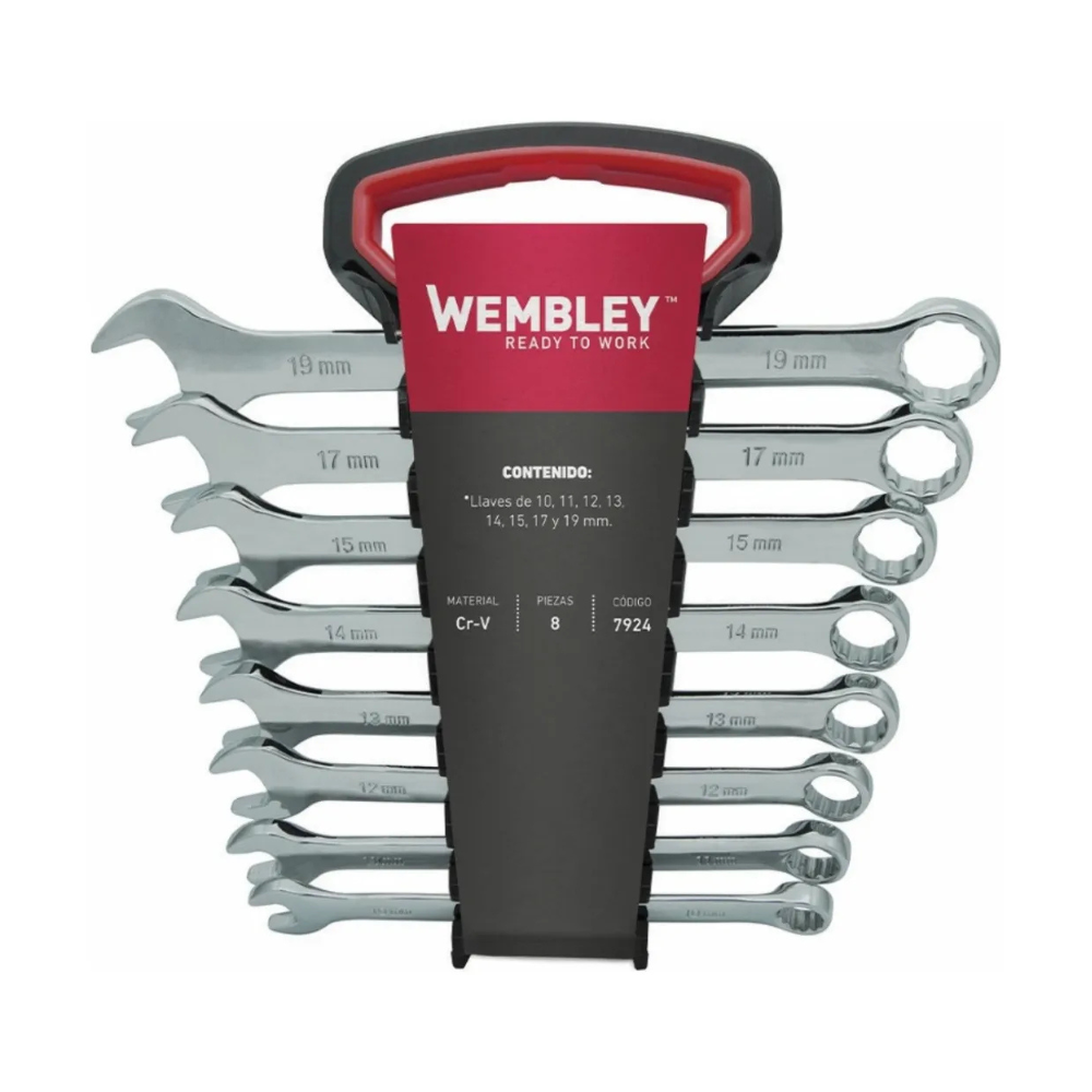 Juego de 8 Llaves Combinadas 10 a 19mm WEMBLEY